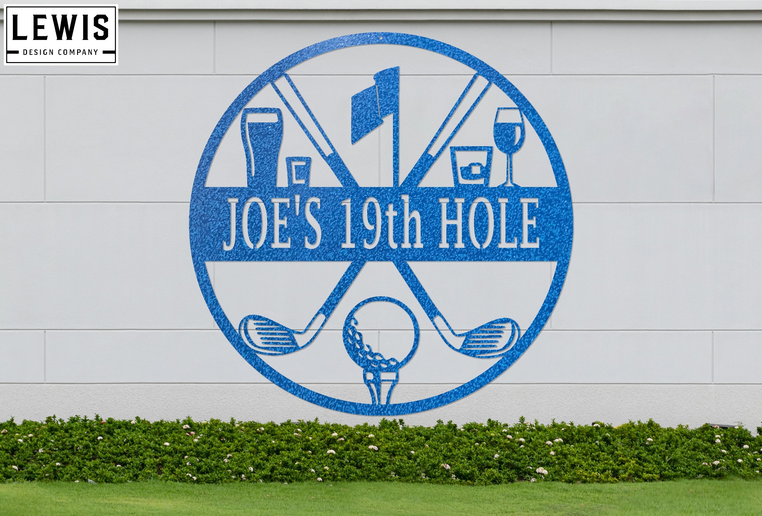 Golf 19th Hole Custom Name Metal Sign