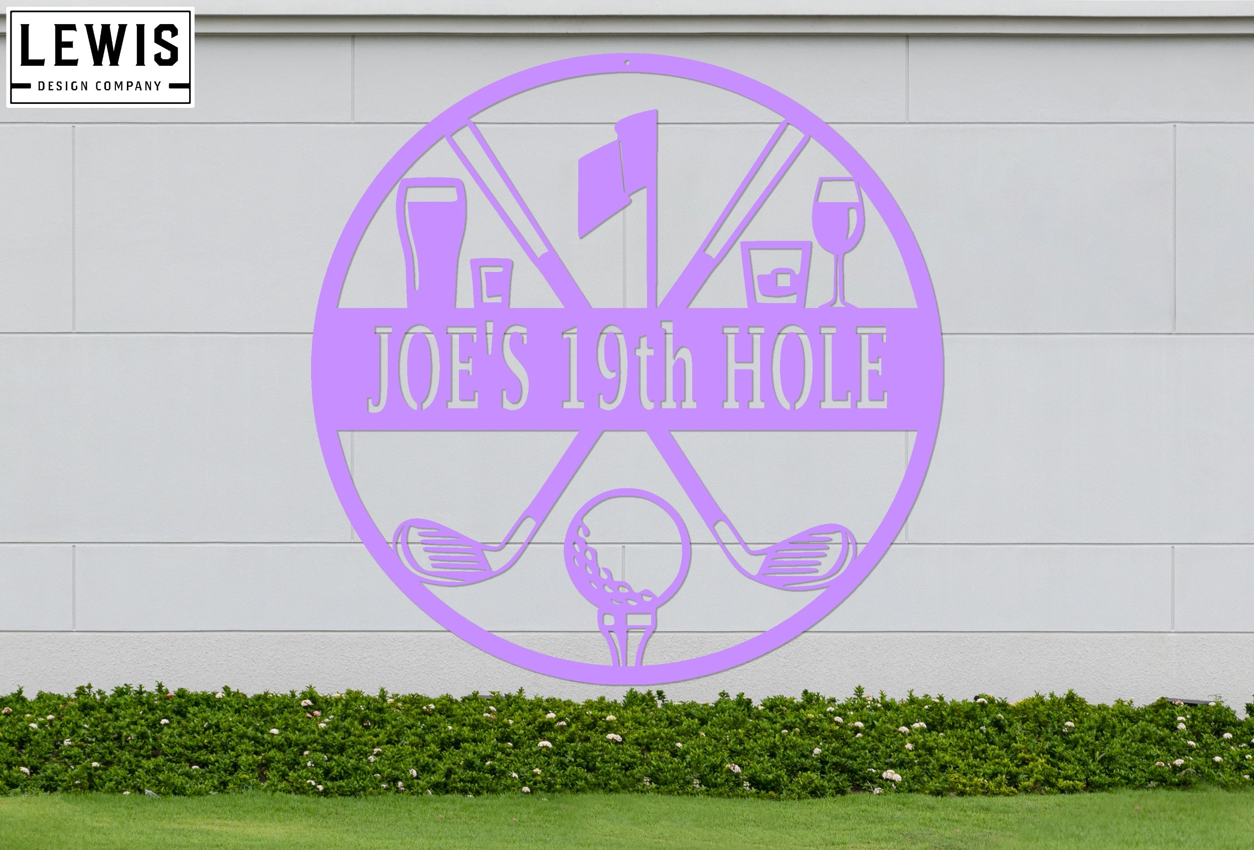 Golf 19th Hole Custom Name Metal Sign