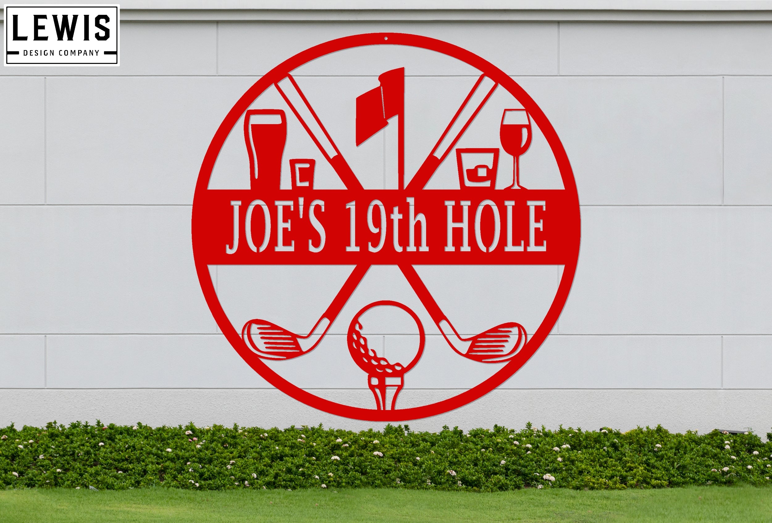 Golf 19th Hole Custom Name Metal Sign
