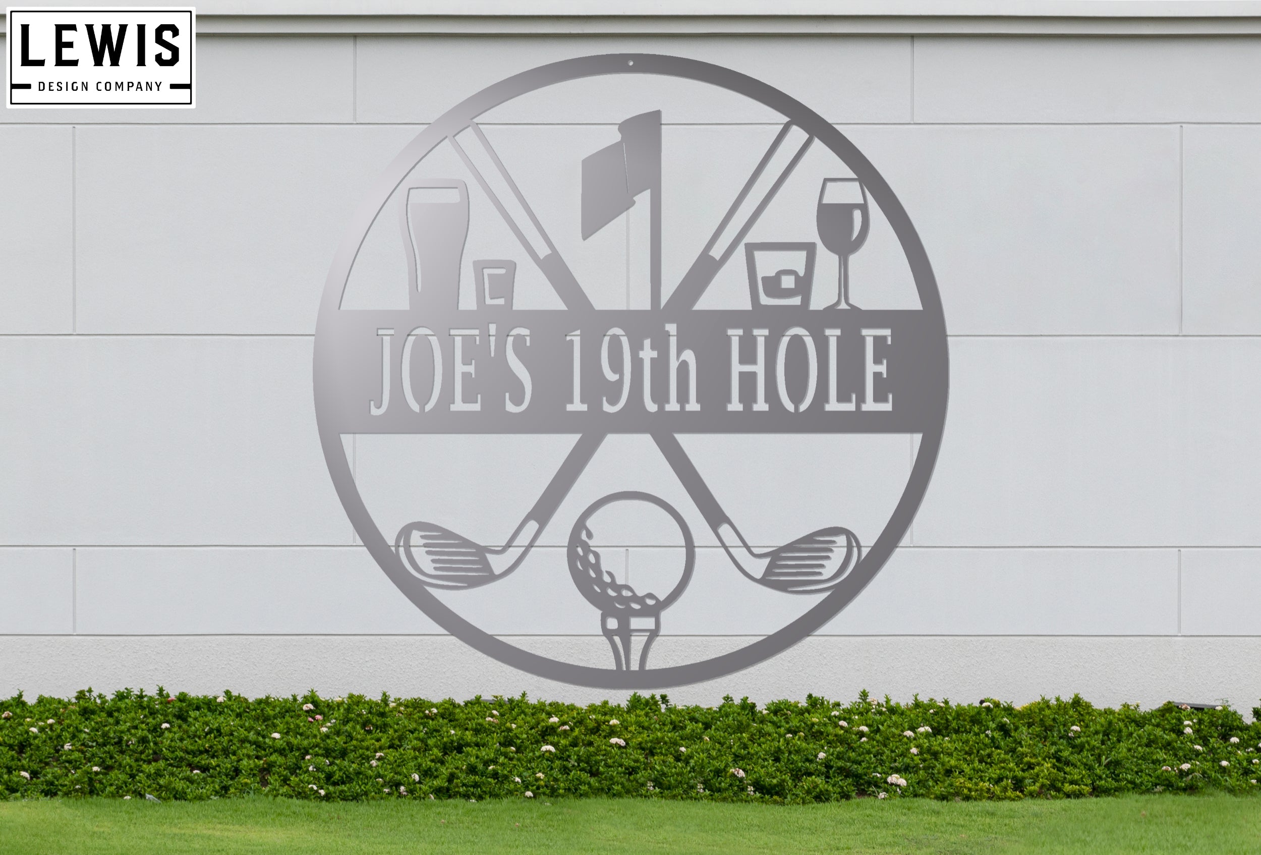 Golf 19th Hole Custom Name Metal Sign