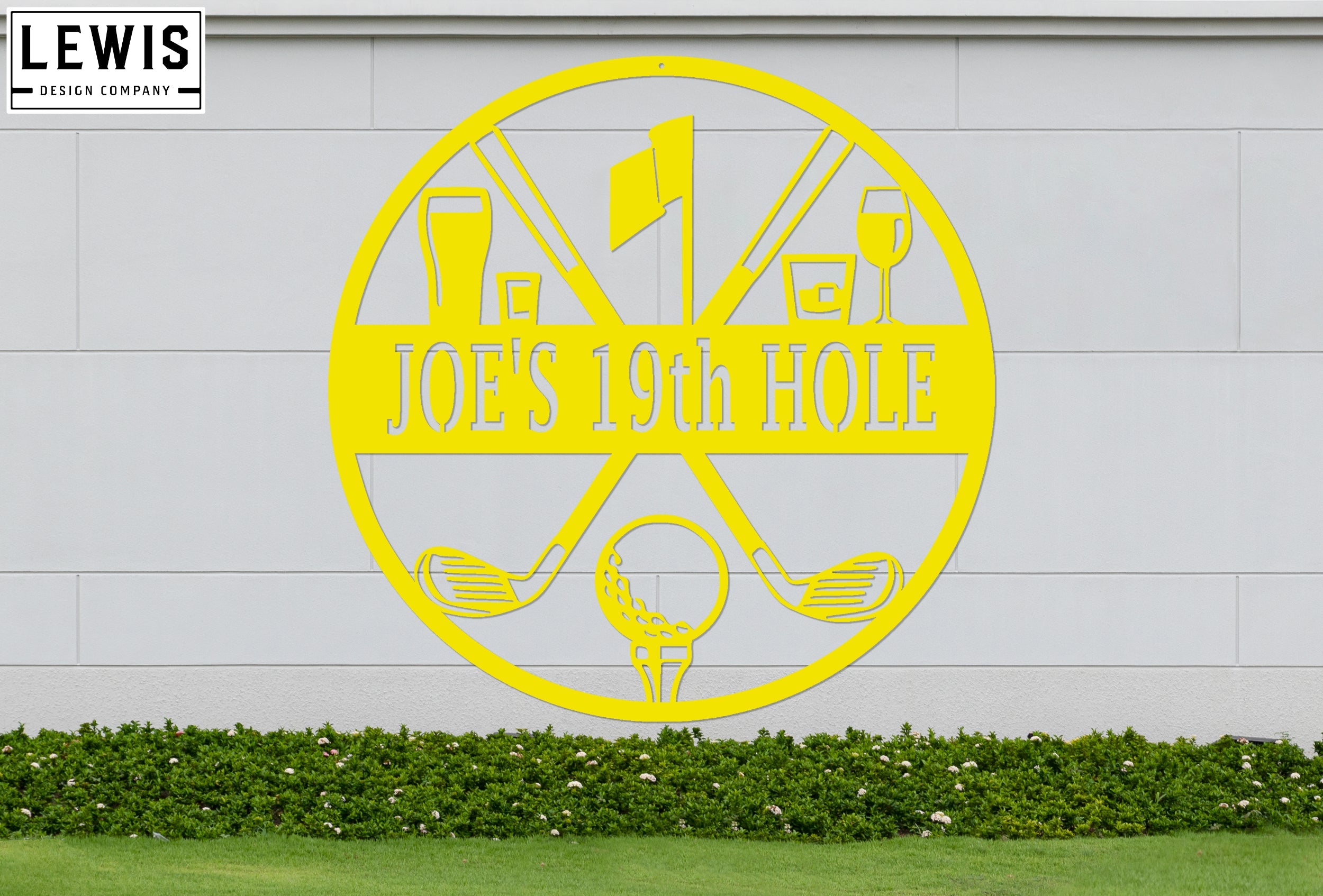 Golf 19th Hole Custom Name Metal Sign