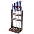 Golf Club Holder Golf Putter Stand for 36 Balls Tray Storage & 6 Clubs & 3 Golf Head Covers Golf Club Stand Display Rack for Home Indoor Outdoor Golf Club Organizer for Club Simulator (Red-brown)