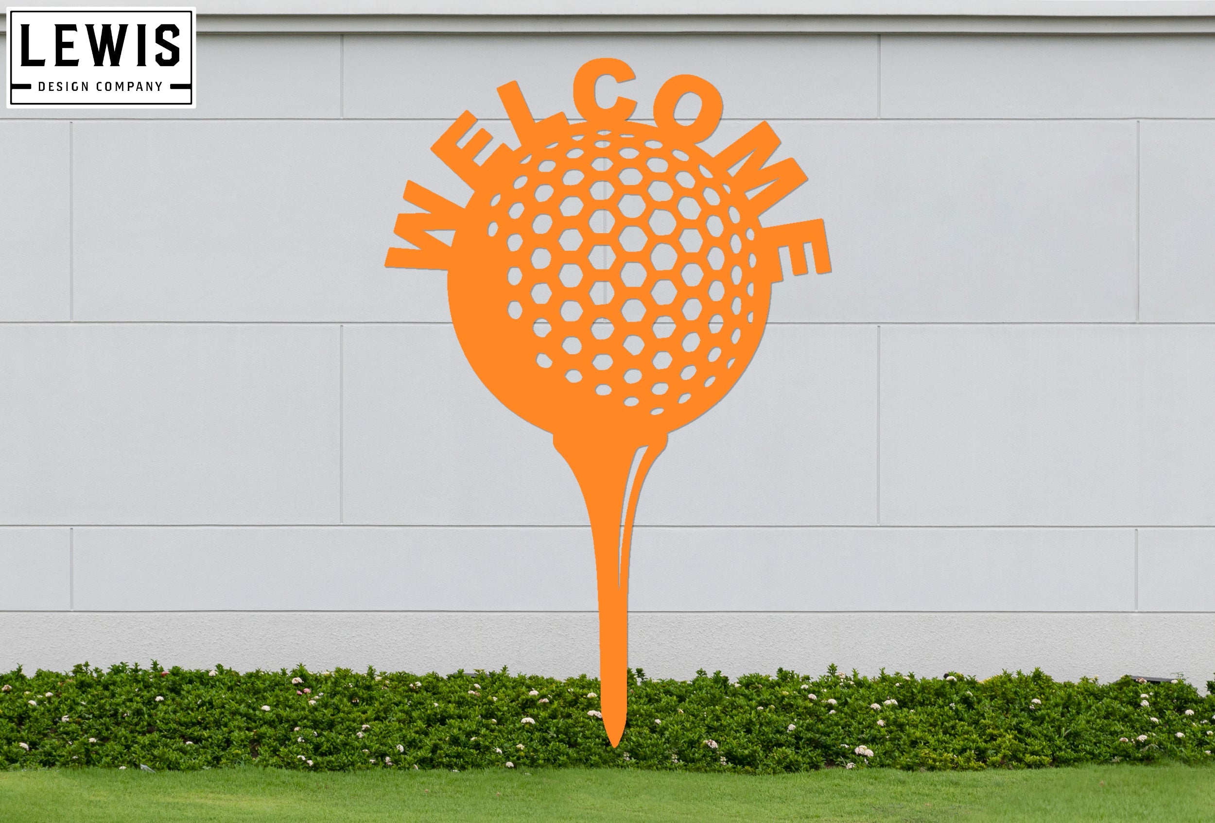 Golf Ball and Tee Welcome Sign