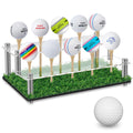 Lunmon Acrylic Metal Golf Ball Display Case Golf Ball Holder with Black Base and Turf Golf Ball Stand Display Box for Golf Ball Decoration