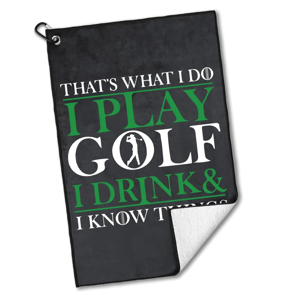rofiowa That;s What I Do I Play Golf and I Polyester and Cotton Blend Printed Golf Towel Funny Golf Accessories for Men Women Golf Gift for Golf Fan Dad Mom Golf Lover Birthday