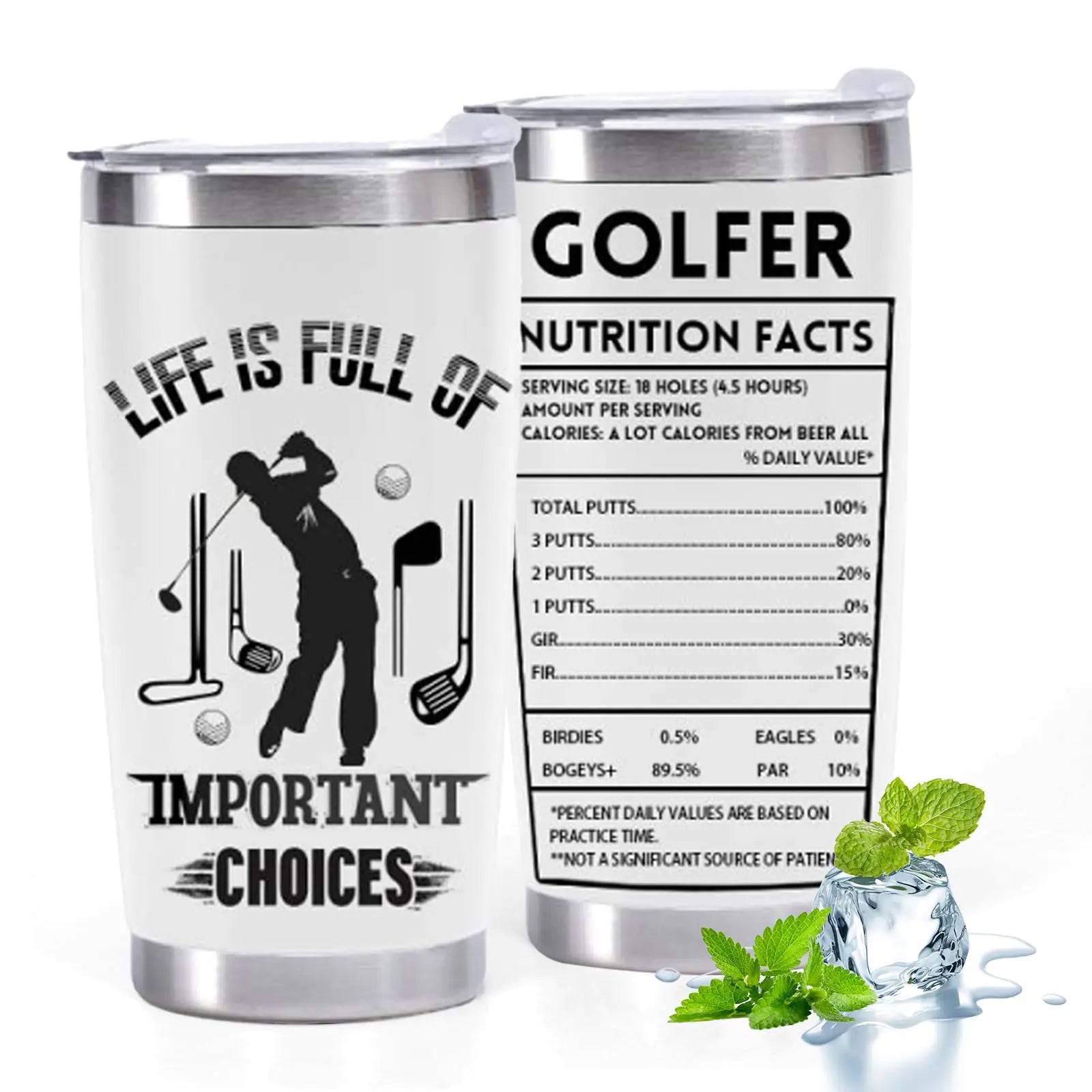 Golf Tumblers for Men Golf Mugs for Men Funny Golf Gifts Golf Lovers Gifts for Men Golf Gifts Men Men's Golf Accessories Golf Christmas Gifts Dad Gifts from Daughter 20oz