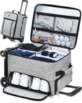CAB55 Golf Trunk Organizer with 4 Wheels 2 Layer Waterproof Car Golf Organizer with Separate Ventilated Compartment for 2 Pair Shoes Golf Trunk Storage for Clothes Accessories Golf Gifts (Gray)