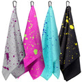 Peryiter 4 Pcs Shine Golf Towel with Clip Drip Lime Available Microfiber Towel for Golf Bags Golf Gifts for Men Women Birthday Waffle Pattern Golf Gifts for Golf Fan Retirement Gift (Vivid Color)