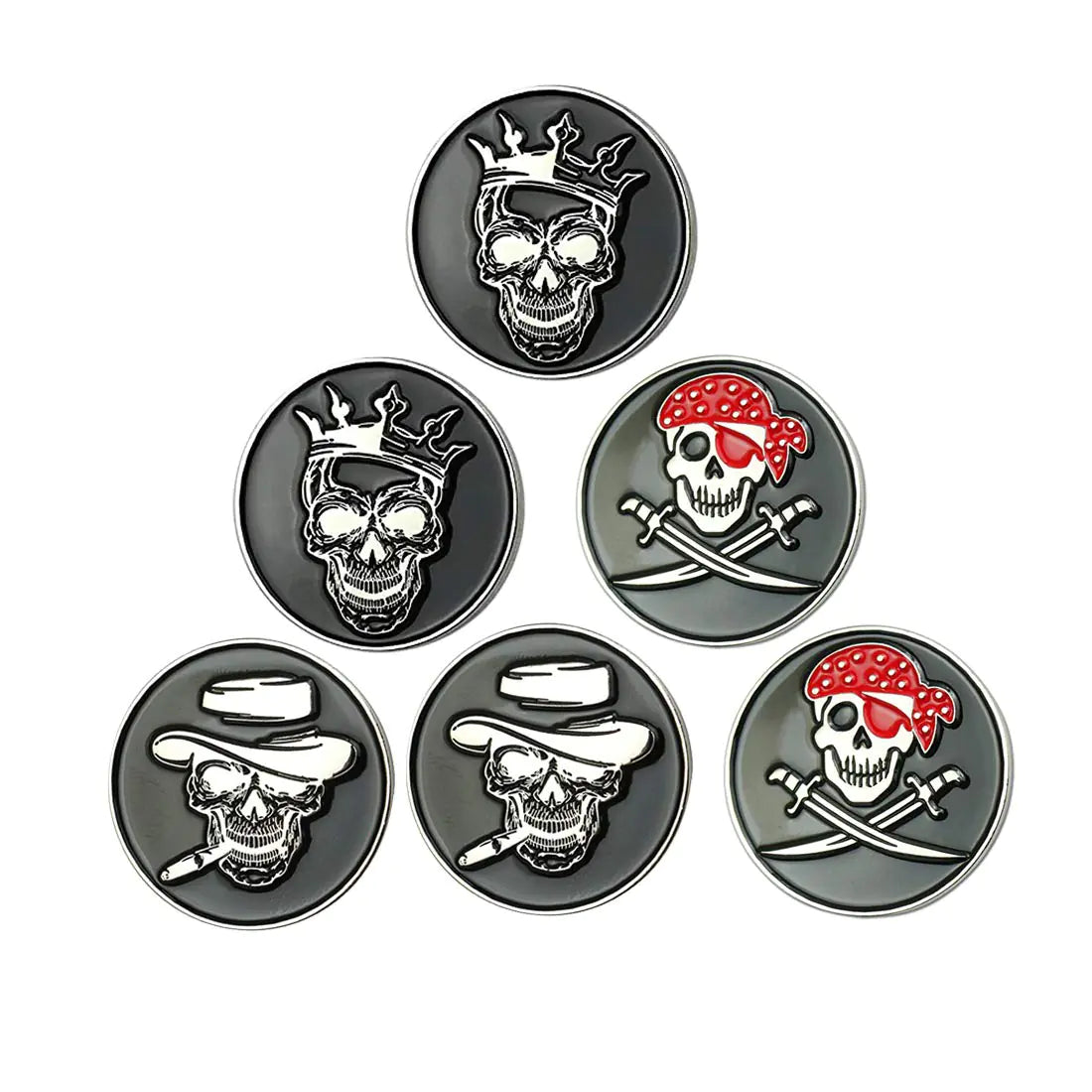 GOLTERS Skull Golf Ball Marker (Mix Skull 6)
